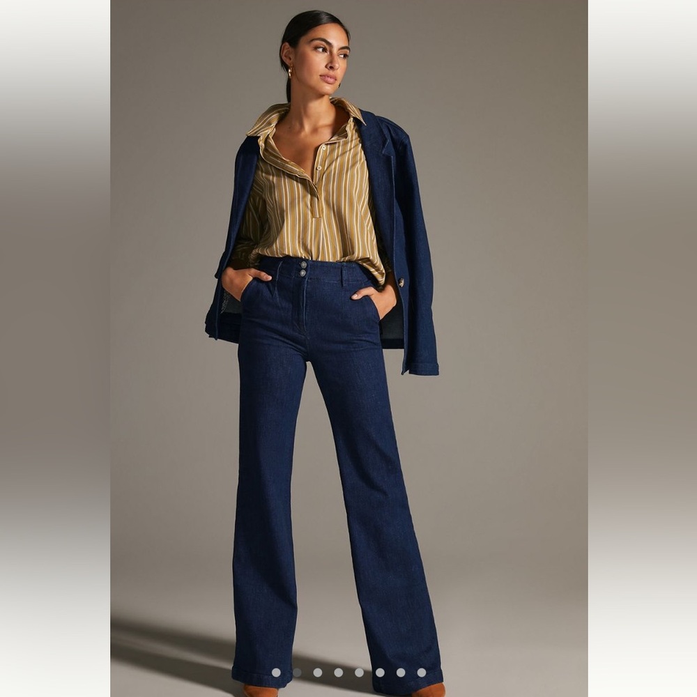 Maeve by Anthropologie High-Rise Tailored Flare Jeans